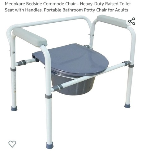 Medokare Foldable Bedside Adult Potty Chair Heavy-Duty Steel (MK3303) - Picture 2 of 7