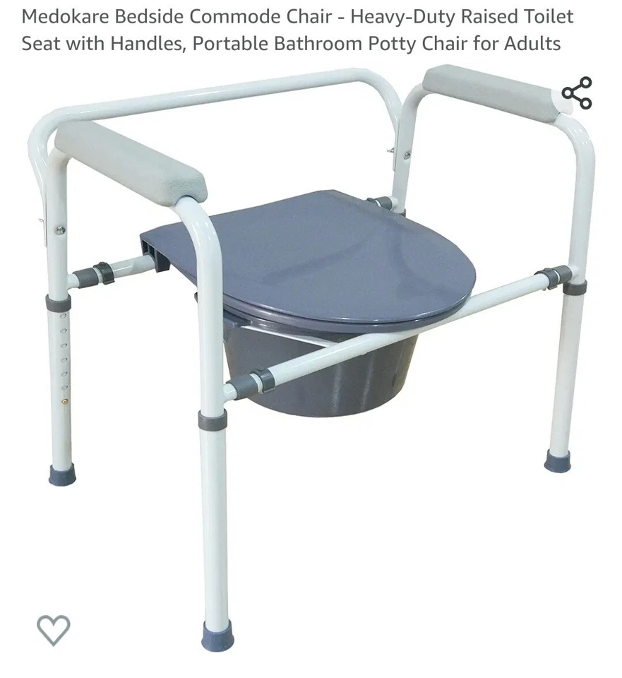 Medokare Foldable Bedside Adult Potty Chair Heavy-Duty Steel (MK3303) - Image 2 of 4