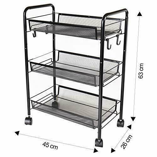 Organizador de estante de almacenamiento de frutas y verduras de 3/4/5 niveles soporte carro cocina - Imagen 25 de 55