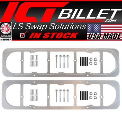 ICT Billet LS Valve Cover Adapter LS1 LS2 LS3 LS7 LSX To SBC Chevy 350 5.3 535
