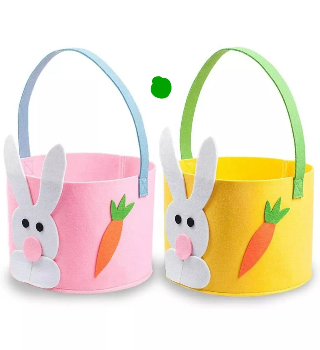 2 Pack Easter Baskets for Kids Empty Felt Bunny Basket Easter Decor Eggs  Candy | eBay