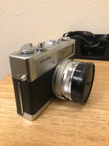Minolta Hi-Matic 7S 35mm Film Camera Rokkor Lens w/ Partial Case -7S Vintage - Picture 4 of 12