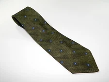 Men's Geoffrey Beene Silk NECKTIE Tie GREEN BLUE DIAMONDS DECOR MADE IN USA