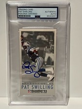 PAT SWILLING 1993 Gameday Signed Auto Autographed Detroit Lions PSA/DNA Slabbed