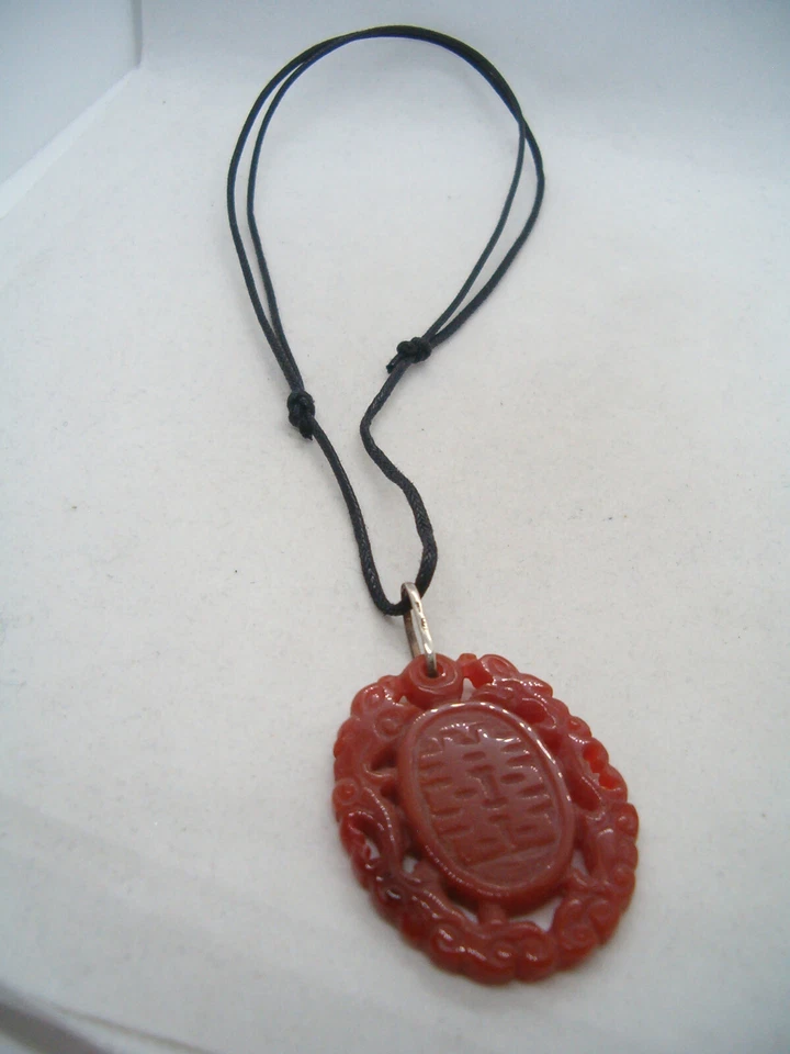 Ciondolo in ARGENTO 925 con Agata Corniola naturale incisa- pendente Pietra Dura - Immagine 4 di 4