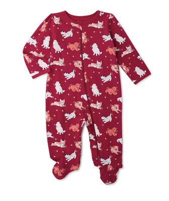 Wonder Nation Baby Girl Dog Sleep N Play Sleeper Newborn Dark Pink NEW 