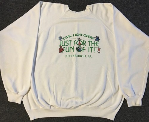 Vintage 80er Jahre Civic Light Opera verblasstes Sweatshirt L Boxy Schauspieltheater Broadway Grunge