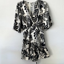 ASOS DESIGN Wrap Mini Tropical Print Dress Size 12