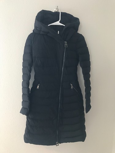 Moncler Barge asymmetrischer Reißverschluss schwarz gesteppt daunengefüllter Mantel Größe 00 $ 2250 - Bild 4 von 12