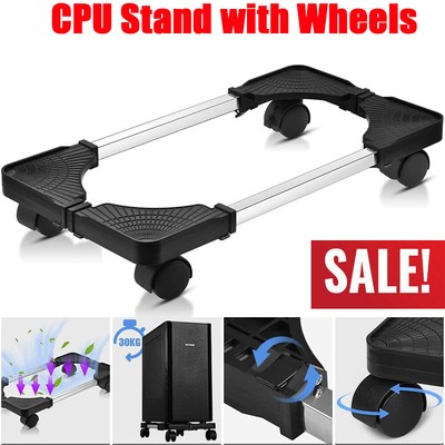 Mobiler CPU Halter mit 4 Lenkrollen Computer Tower Ständer Ständer Rollwagen DHL