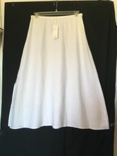 BNWT 178 Eileen Fisher WHITE Organic Linen A-Line Calf Length Skirt S M L