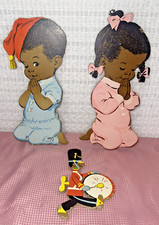 Vintage 1972 The Dolly Toy Praying Children Wall Ornaments 3 Piece 5 Shipping 