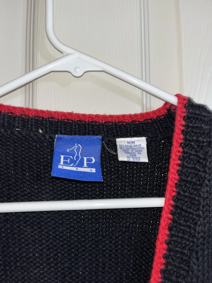 EP Pro Golf Cardigan Sweater Knit Christmas M Medium Santa Claus Bag Tree Club V - Image 2 of 4