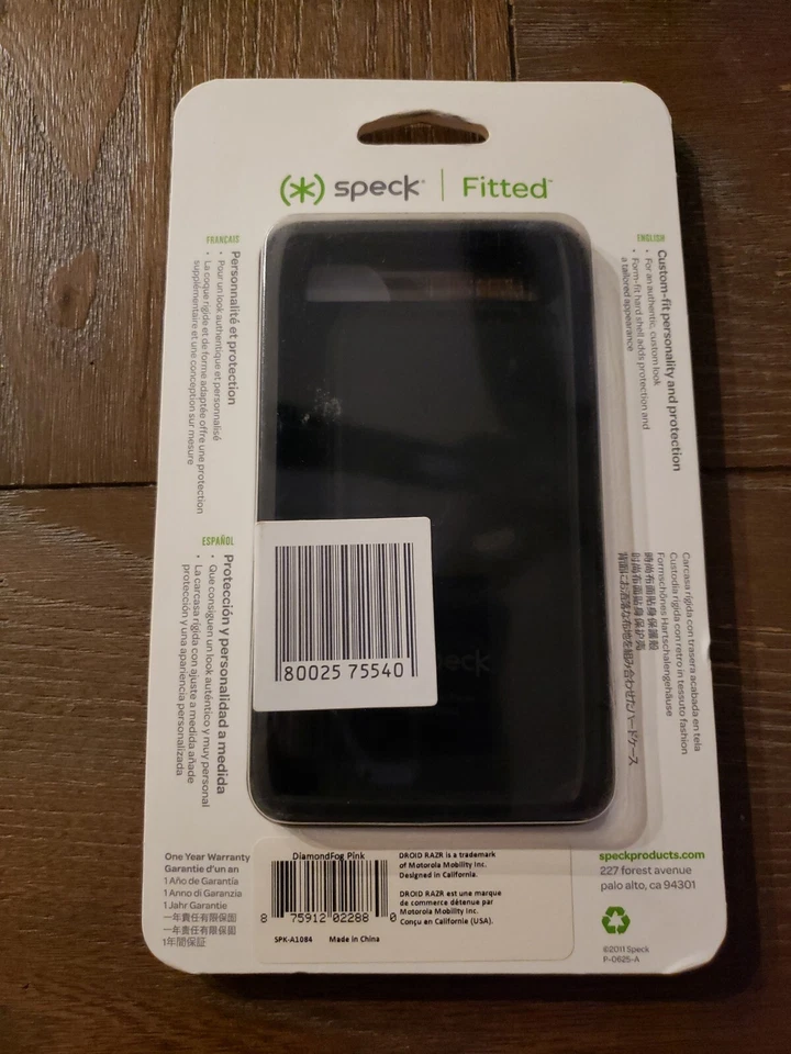 Speck Fitted Motorola Droid Razr Fabric Backed Hard Shell Case Diamond Fog Pink - Image 2 of 2