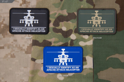 MSM HeliSexual ''I Sexually Identify as an Apache Attack Helicopter'' Morale Patch