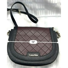 BORSA A TRACOLLA CALVIN KLEIN IN PELLE, BORDEAUX E NERA CON CATENE, CERNIERA INTERNA