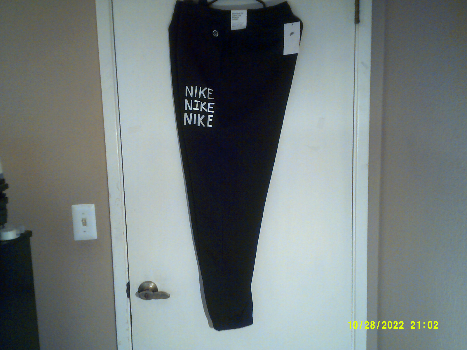 NEW NIKE SPORTSWEAR u0026#034;Smiley Face + Nike X 3 Fleece Pantsu0026#034;  MENu0026#039;S BLACK PANTS XL | eBay