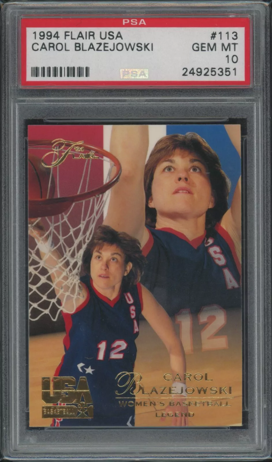 Carol Blazejowski trading card