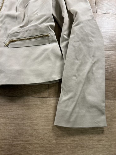 Women’s Calvin Klein Tan Khaki Moto Jacket Size 2 - Picture 2 of 10