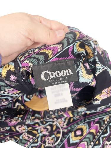 Choon Purple Floral 22" Inseam Short Sleeve Overall Jumpsuit Vintage Womens 6 - Picture 8 of 8