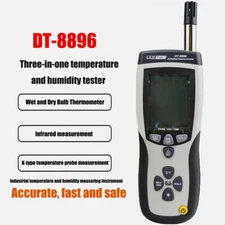 1PC DT-8896 Psychrometer with InfraRed Thermometer Triple Digital LCD Display