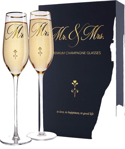 Lillian Rose G116 MH Gold Maid of Honor - Bicchiere da champagne senza stelo