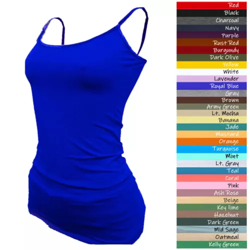 Bozzolo Tank Top Adjustable Spaghetti Strap Cami Junior Plus Size 1X 2X 3X