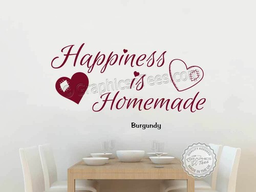 Kitchen Wall Sticker, Happiness is Homemade, Family Wall Sticker Quote Decals - Picture 4 of 9