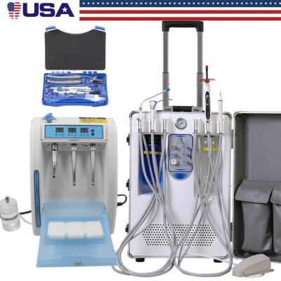 Portable Mobile Dental Delivery Unit Cart Air Compressor/Handpiece Oil Equipment