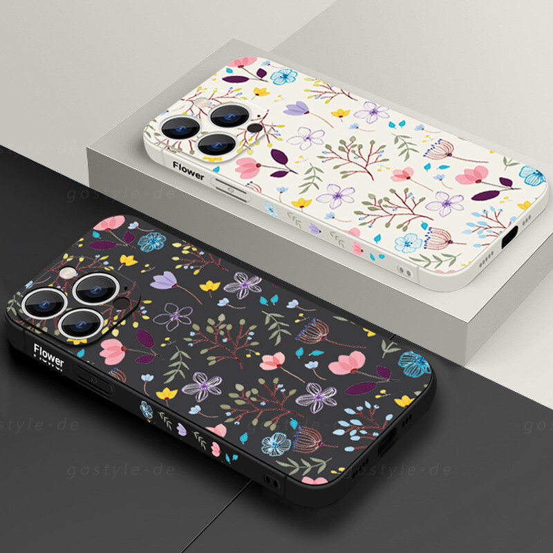 Phone Case Flower For iPhone 16 Pro Max 15 14 13 11 12 8 7 Shockproof Soft Cover