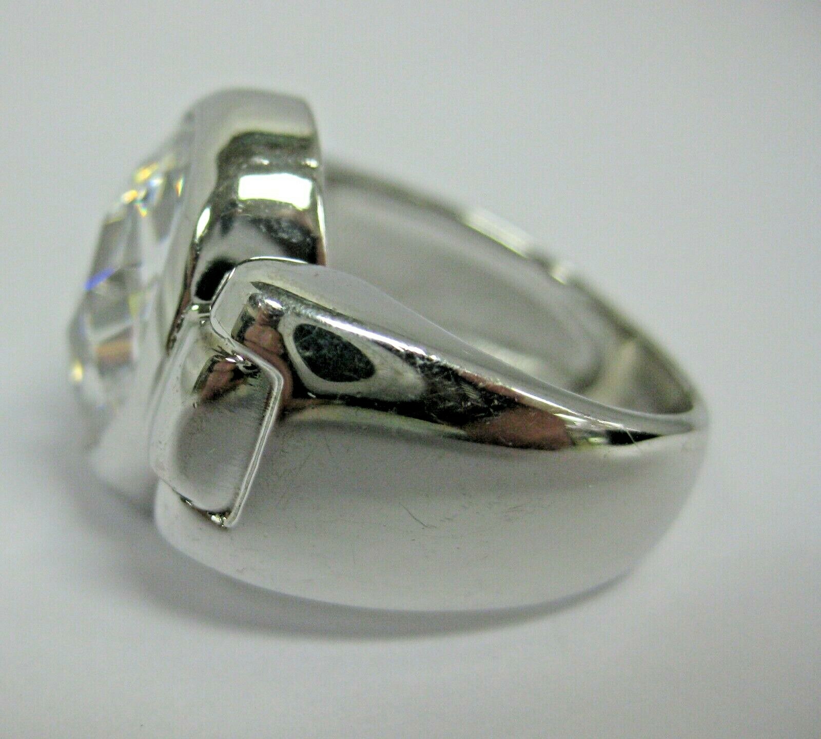 Sterling Silver Bold Statement Ring Checkerboard … - image 2