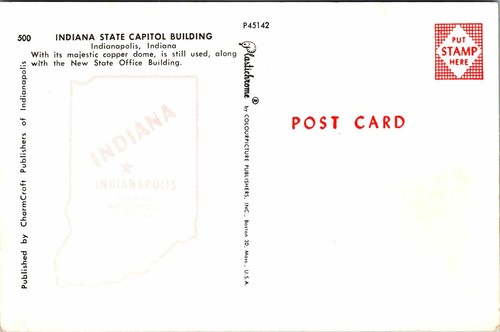 Vintage PPC - Indiana State Capitol Bldg, Indianapolis, Ind - F21001 - Picture 2 of 2