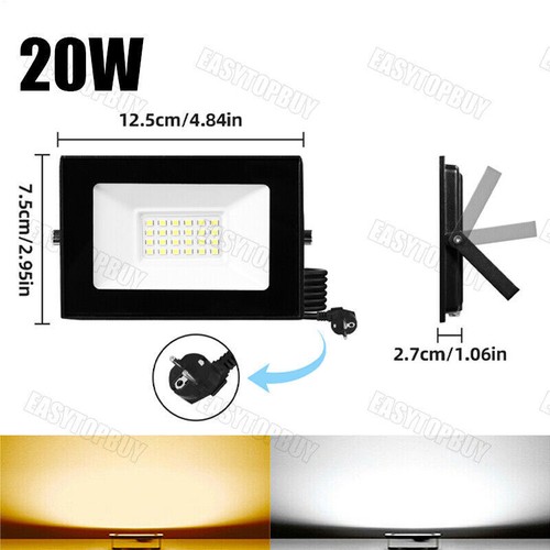 10-100Watt LED Strahler Fluter mit Stecker/Bewegungsmelder Außen Arbeitsleuchte - Bild 14 von 23