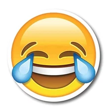 Magnet Me Up Laughing Crying Emoticon Magnet Decal, 5 Inch Round, Cute Self-Expr