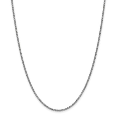 14k White Gold 2mm Solid Polished Spiga Chain Necklace 16 Inch