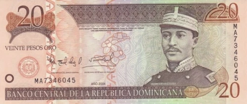 Dominican Republic 2004 New 20 Pesos Oro Bill Pick 169 D UNC