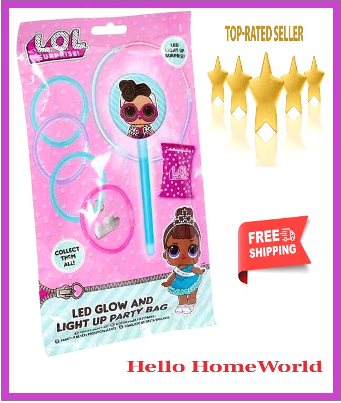 Lol Surprise LED Glow And Light Up Party Bag  ✨✨COOL FOR LOL FANS PARTY✨✨