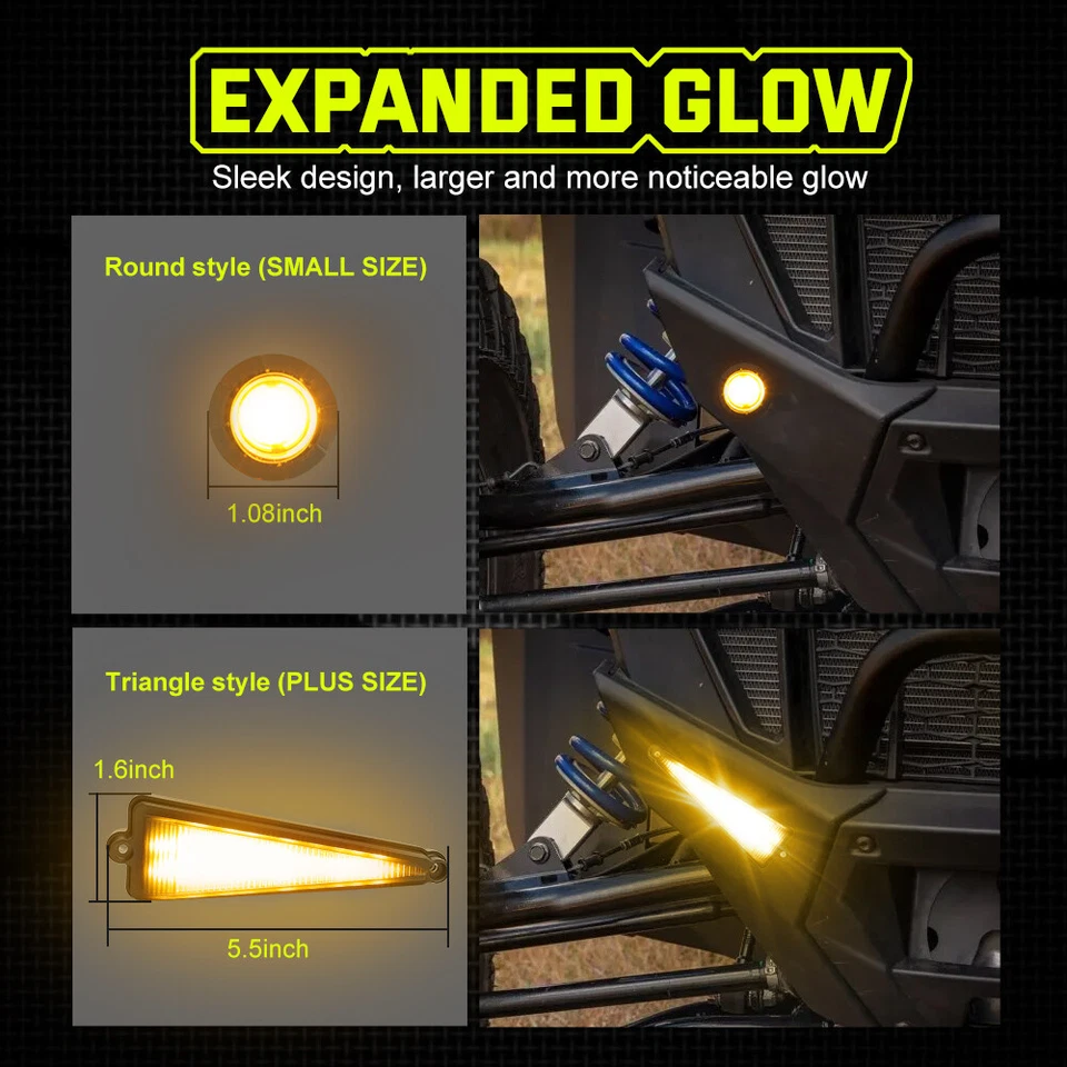 Комплект указателей поворота для вездеходов Street Legal со светодиодными мигалками указателей поворота SXS - Изображение 2 из 4