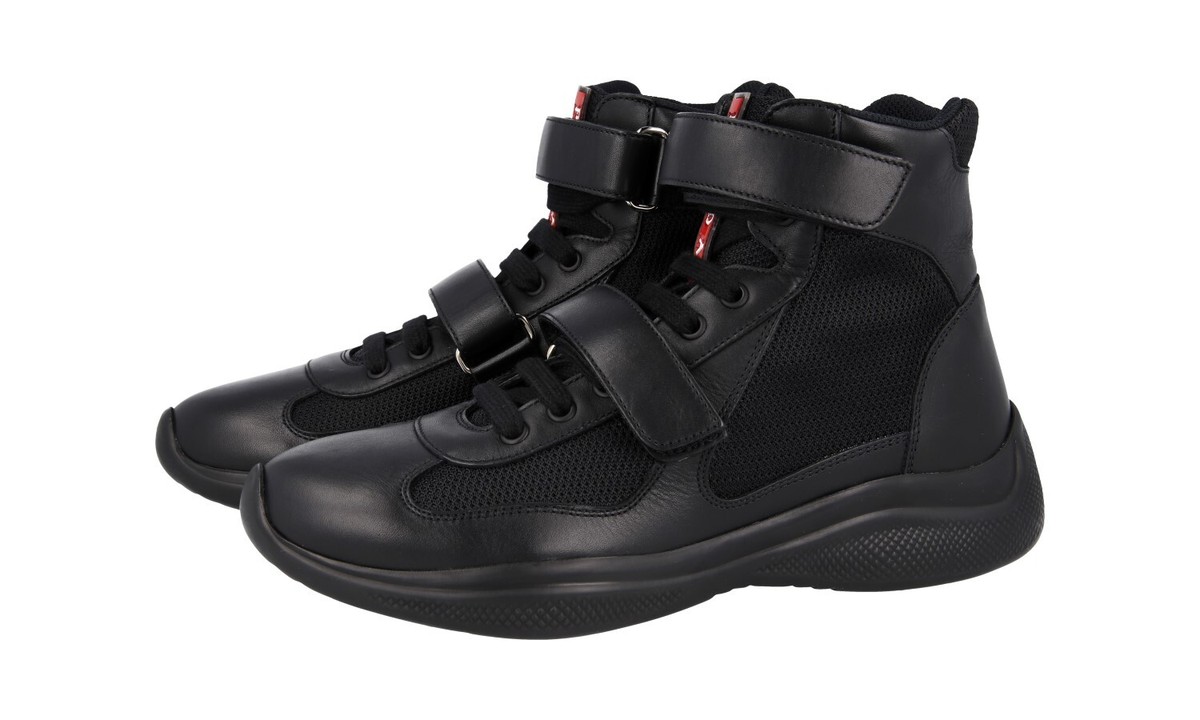 TRINIDAD RICARDOα 2BA 22g PRADA AMERICAS CUP HIGH-TOP SNEAKERS SHOES 4T3326 BLACK US 6