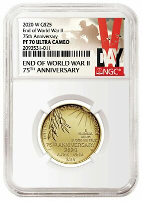 2020 W End of World War 2 75th - Half Ounce WW2 24 Karat Gold 20XG