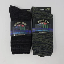 2 Pair Chestnut Ridge Mens Boot Socks Fits Shoe Size 6-12 Outdoor Hiking New