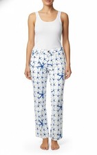 Versace Jeans Couture 1990s Star Print Pants Blue White Cotton Size 6