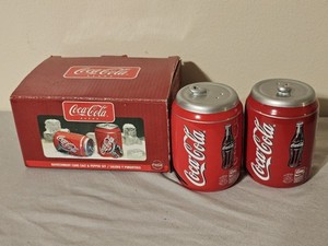 Mini Refreshment Coke Coca Cola Ceramic Salt and Pepper Shakers 2002 With Box