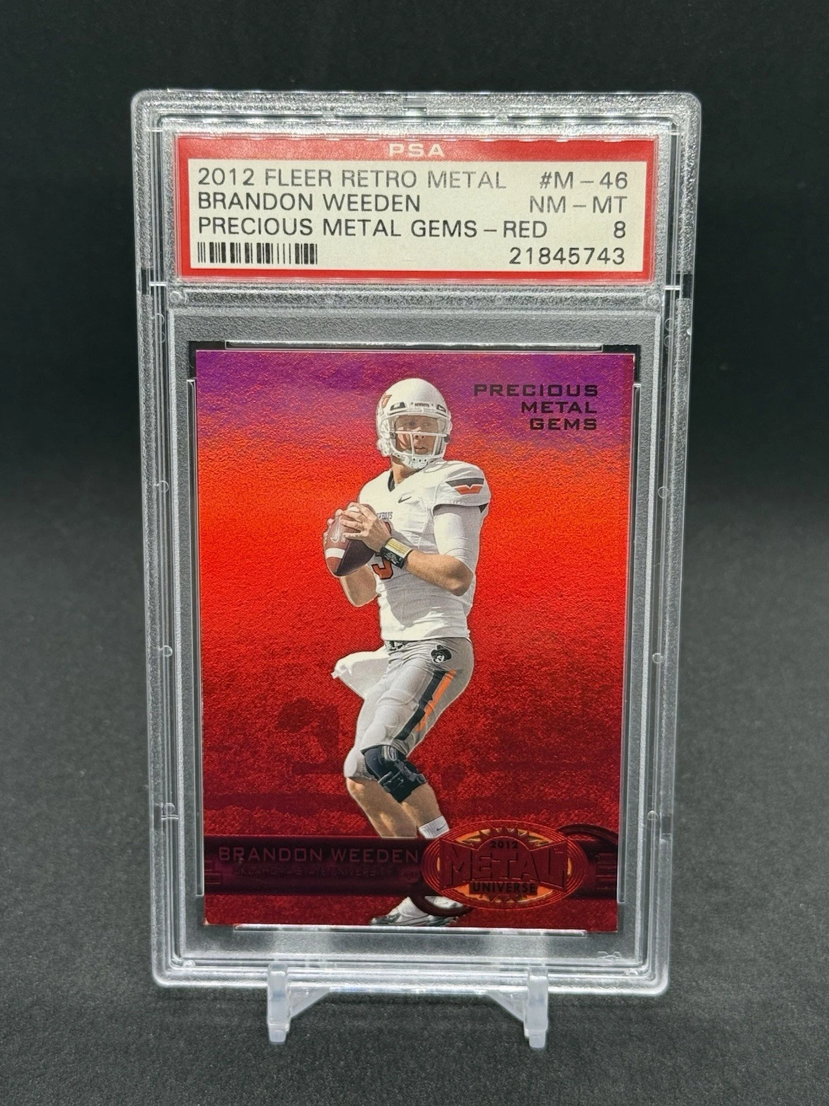 Brandon Weeden Fleer Retro Metal #M46 Precious Metal Gems-Red