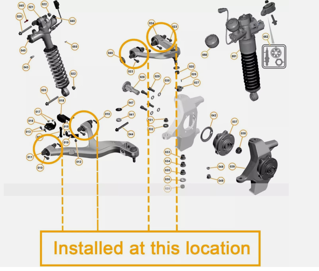 Front Upper Lower Control Arm Bushings For McLaren 720S GT OEM：22BA133GP