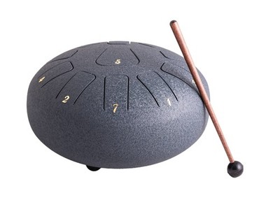 Steeldrum F-Dur Zungentrommel 8 Zoll Handpan 11 Töne dunkelblau Steelpan groß