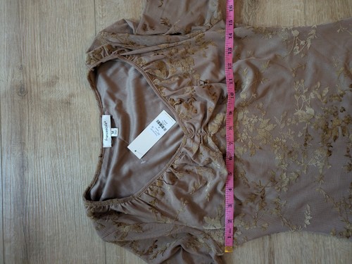 NEW Francesca's Mesh And Velvet Burnout Floral Midi Bodycon Milkmaid Dress - Picture 3 of 9