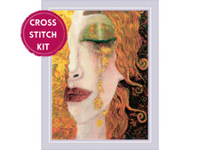 RIOLIS Counted Cross Stitch Kit 2314 Golden Tears - Yellow and Orange Portrait