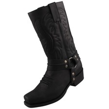 Sendra Boots Herren Stiefel Biker Boot 12209SD3-Sprinter Negro Schwarz Leder