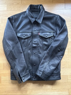 Levi's Big E Trucker Jacket Type 3 Buffalo Leather Black Small S Near Mint
